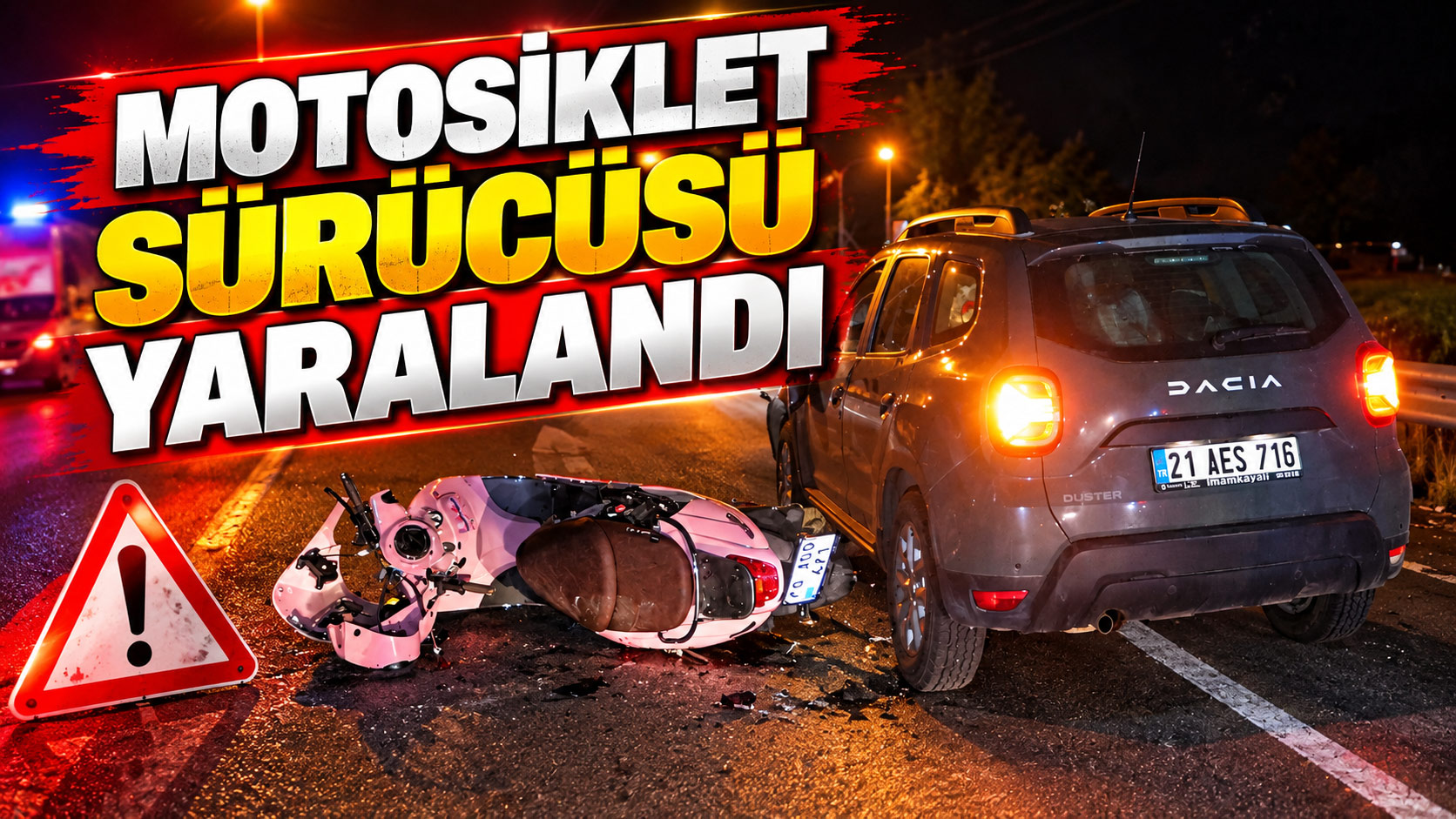  Motosiklet sürücüsü yaralandı
