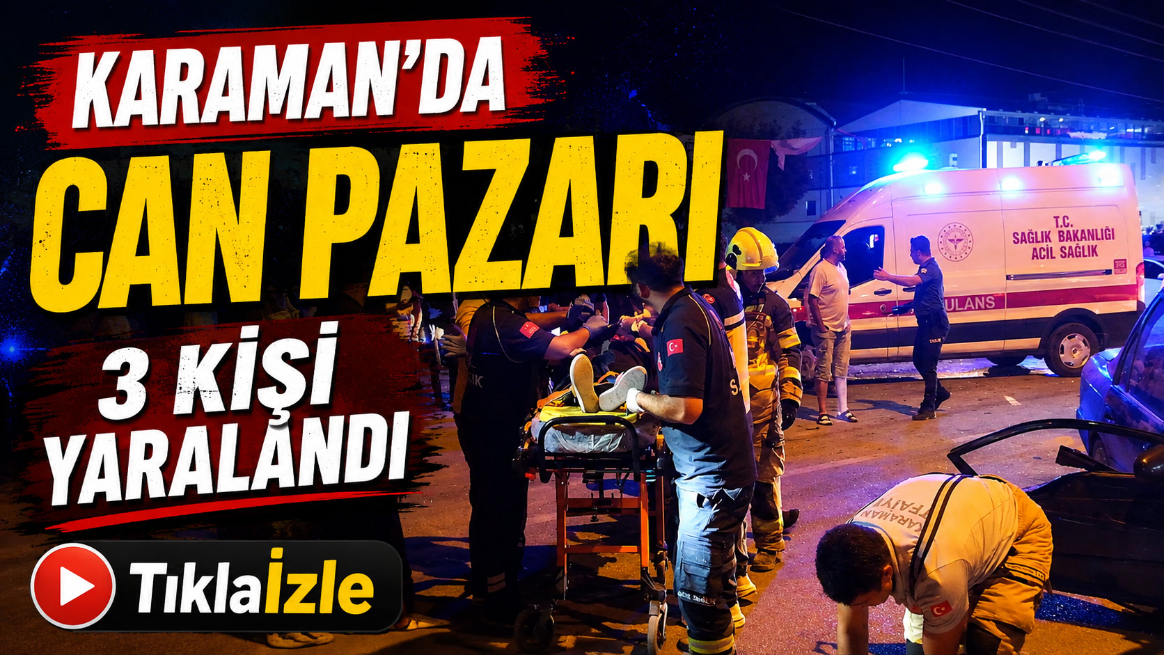  Karaman’da otomobiller çarpıştı 3 yaralı